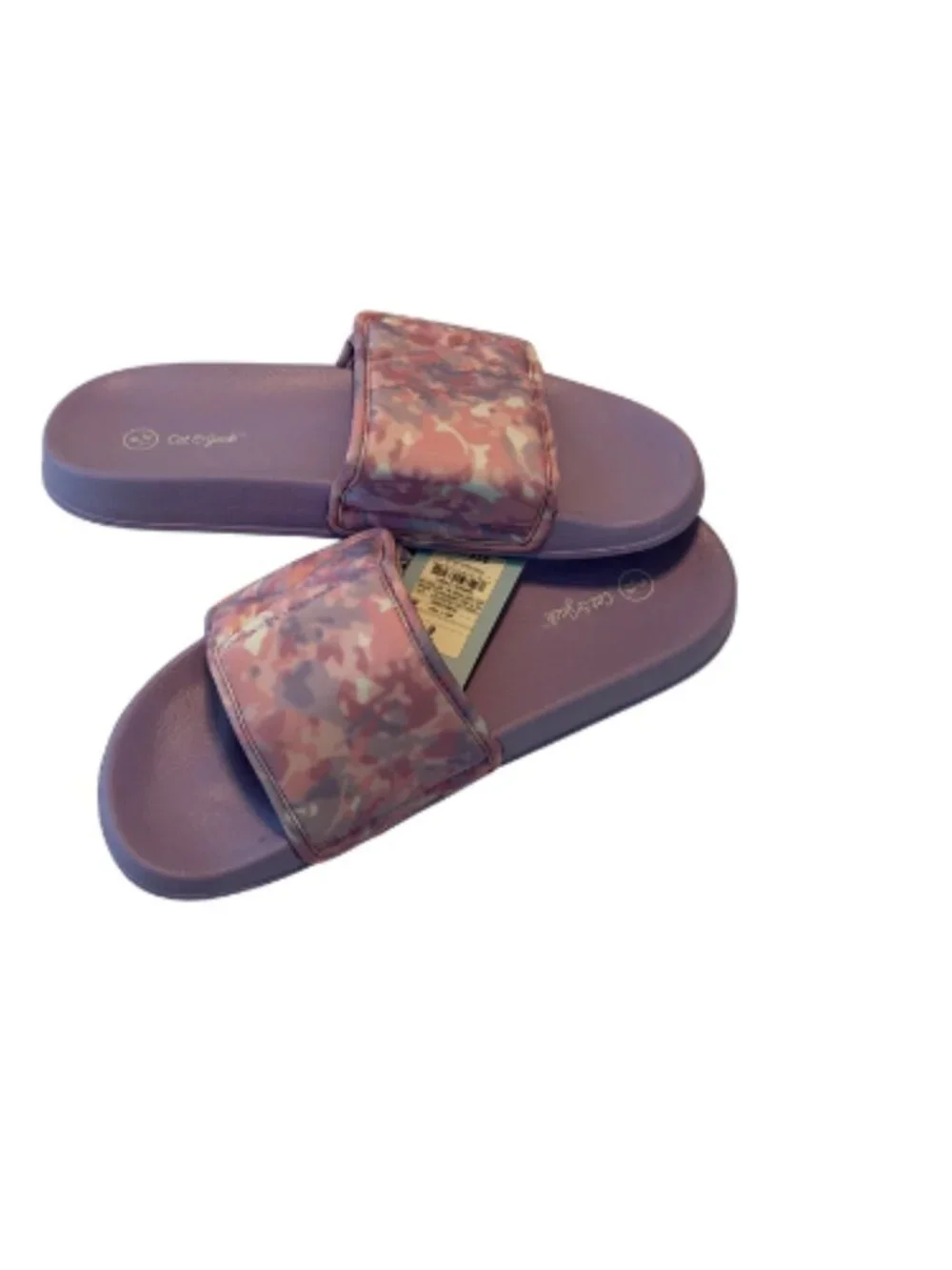 Cat & Jack Girls Purple Slide Sandals XL Size 6 Textile Strap Summer